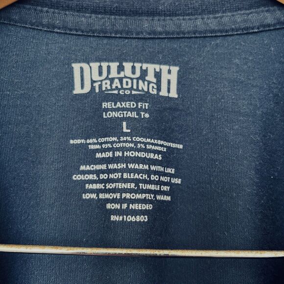 Duluth Trading Relaxed Fit Longtail T Shirt Raglan Baseball Short Sleeve Navy L - Picture 4 of 7